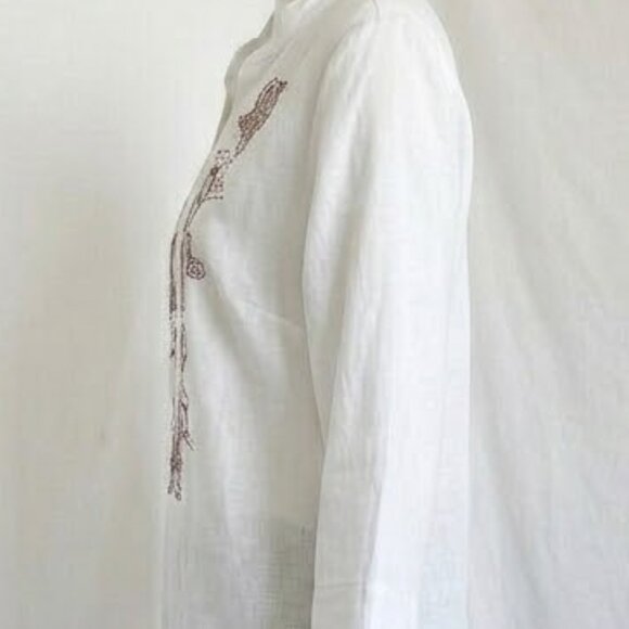 NWT Peck & Peck Weekend White Embroidered Boho Tunic XL - Picture 5 of 14